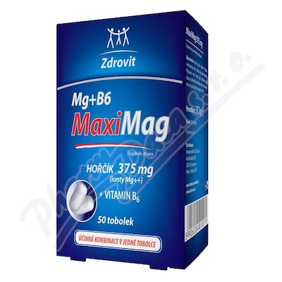 MaxiMag Hořčík 375mg+B6 50 tobolek