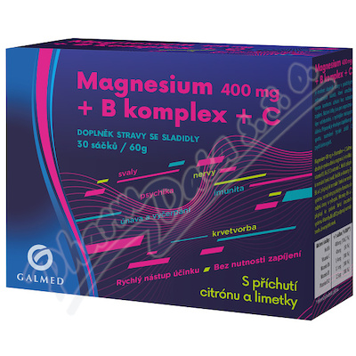 Magnesium 400mg+B komplex+C 30 sáčků Galmed