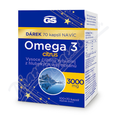 GS Omega 3 citrus 3000mg cps.100+70 dárek