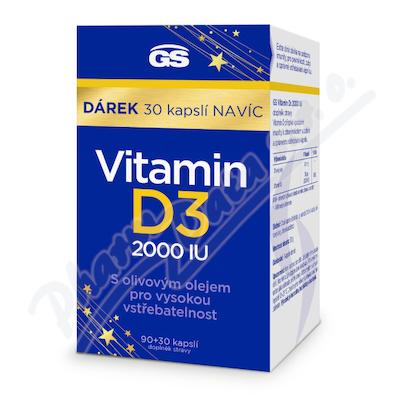 GS Vitamin D3 2000 IU cps.90+30 dárek