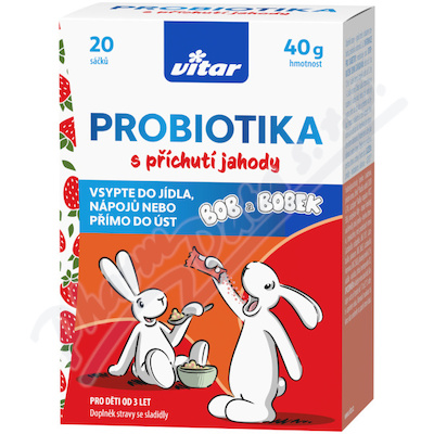 Vitar Probiotika Bob a Bobek s př.jahody 20x2g