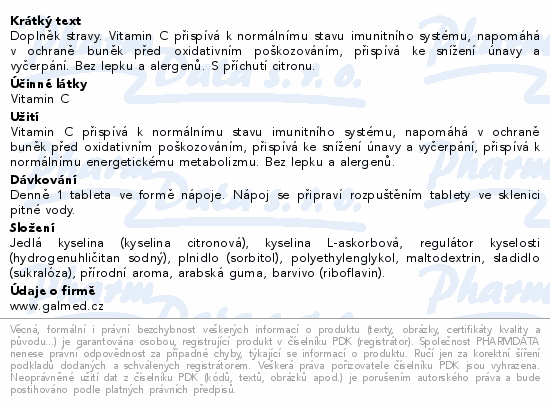 Vitamin C 1000mg citron eff.tbl.20 Galmed