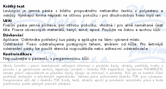 Leukopor fixační jemná páska/cívka 2.5cmx5m