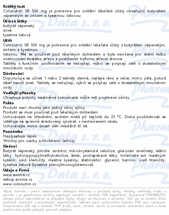 COLONUTRIN SR 500mg tbl.30
