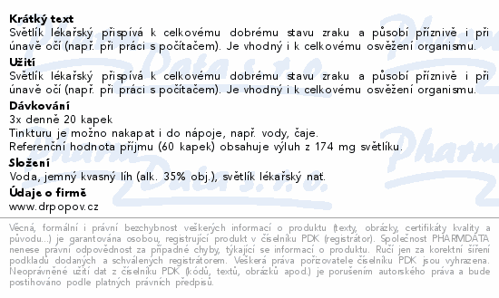 Dr.Popov Kapky bylinné Světlík lékařský 50ml