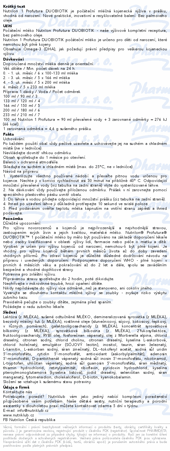 Nutrilon 1 Profutura DUOBIOTIK 800g