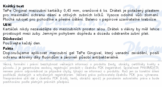 TePe meziz.kart.size 1 Oranžové pap.krabička 6ks