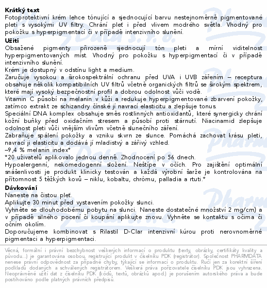 RILASTIL D-Clar tónující krém light SPF50+ 40ml