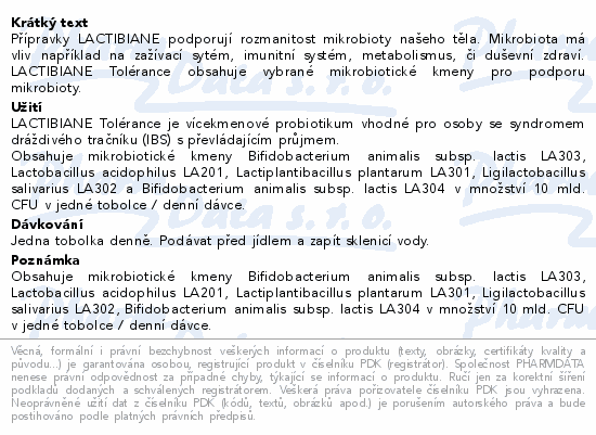 LACTIBIANE Tolérance tob.30