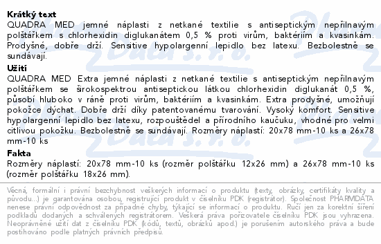 QUADRA MED Náplasti jemné 20ks 2velikosti