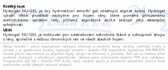 Nu-Gel 3M hydrogelový obvaz s alginátem 10ks