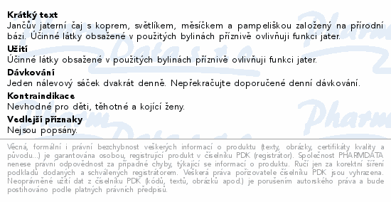 Jančův čaj jaterní 20 nálevových sáčků